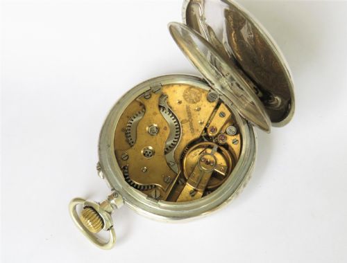 fig 2. Antique silver Wille Frères Roskopf pocket watch