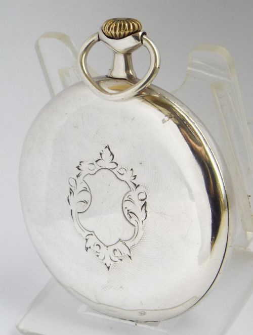 fig 1. Antique silver Omega pocket watch.