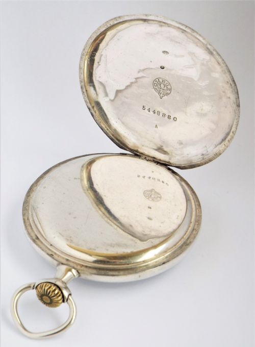 fig 2. Antique silver Omega pocket watch.
