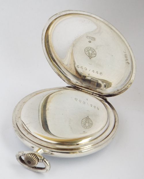 fig 2. 1930s silver Omega pocket watch.