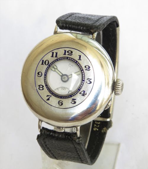 Gents Silver Half Hunter Wrist Watch, 1925