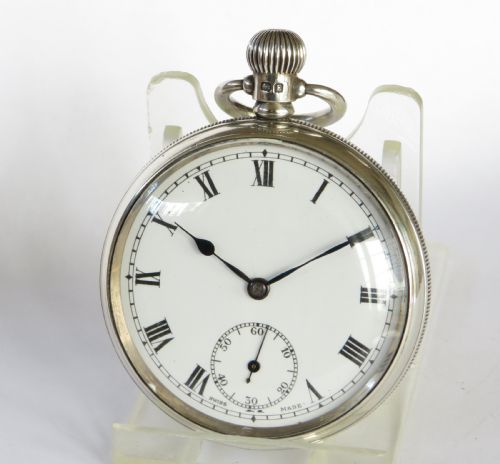 1929 Silver Koh-i-noor Pocket Watch, Louis Brandt