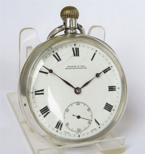 fig 1. Antique silver Omega pocket watch