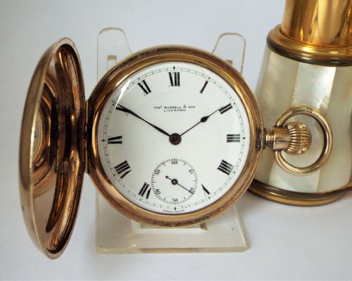 Antique Thomas Russell Full Hunter Pocket Watch.