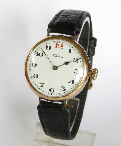 9ct Gold Waltham Trench Watch, 1912