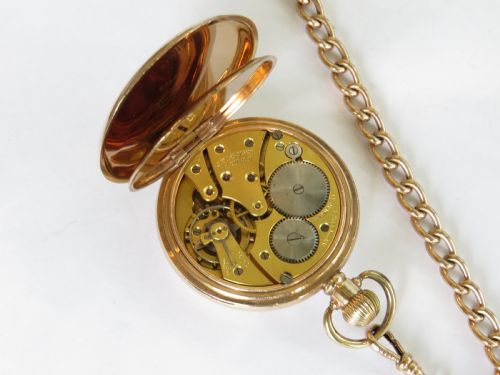 fig 2. Antique J W Benson pocket watch and chain