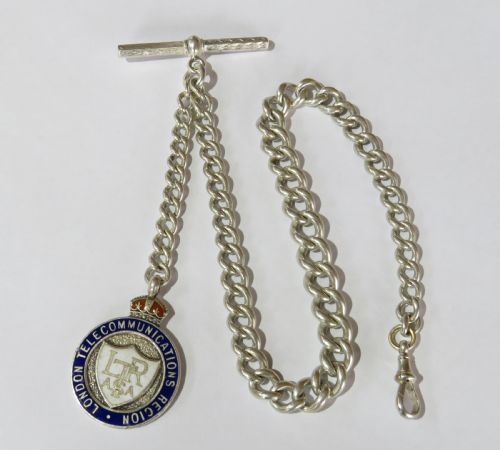 Antique Silver Pocket Watch Albert Chain