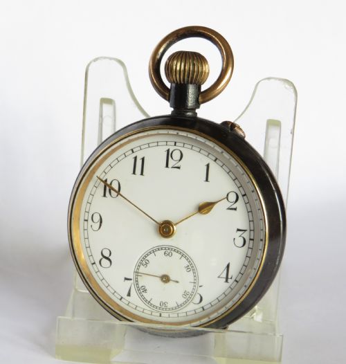 Small Antique Gun Metal Pocket Watch
