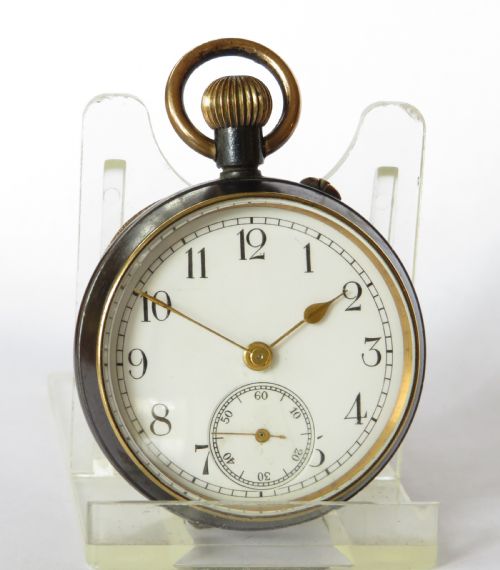 fig 1. Small antique gun metal pocket watch