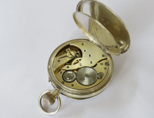 fig 2. Antique 1919 Swiss silver pocket watch