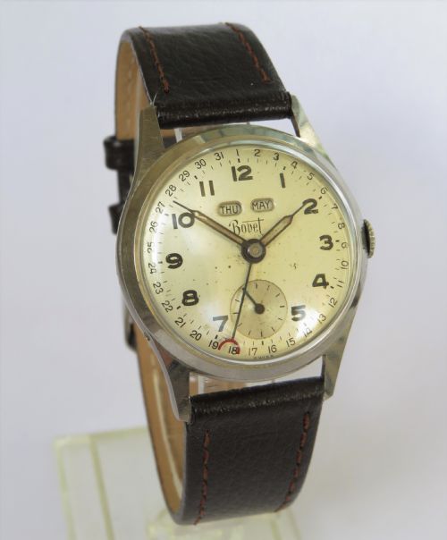 fig 1. Gents 1950s Bovet triple date wrist watch