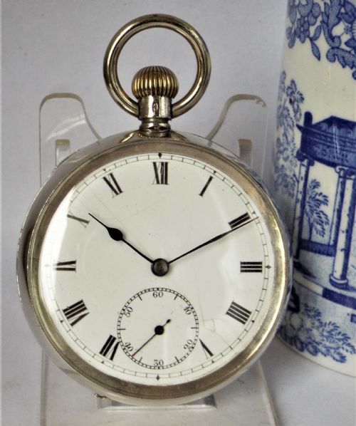 Antique Silver Stem Winding Pocket Watch 1919.