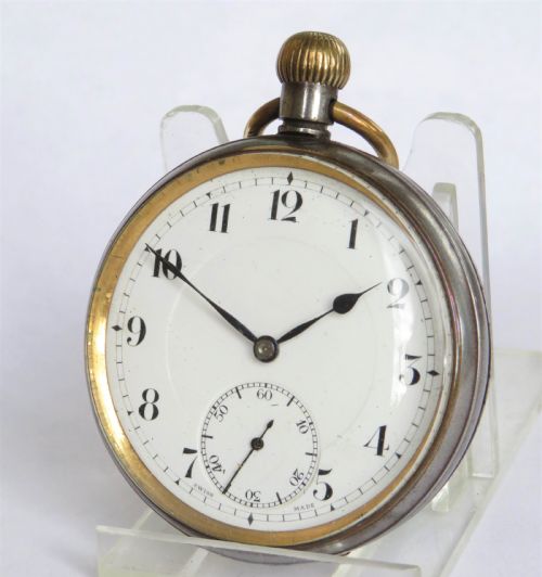 Antique Gun Metal Doxa Pocket Watch