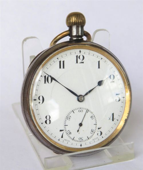 fig 1. Antique gun metal Doxa pocket watch