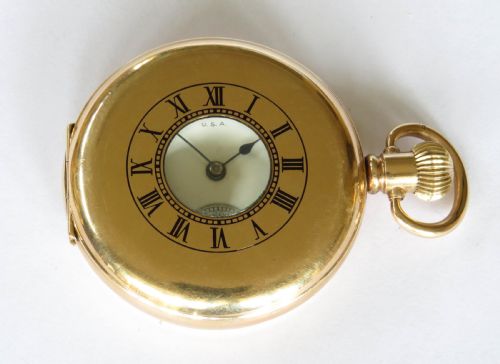 fig 1. Antique Waltham Royal half hunter pocket watch