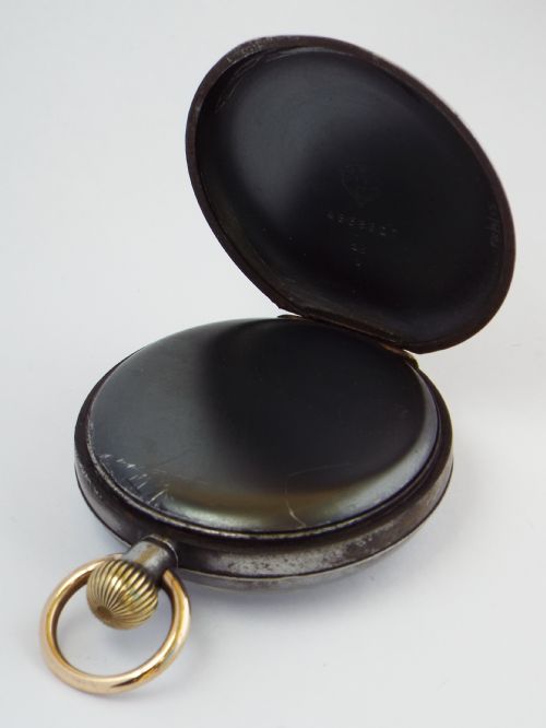 fig 2. An antique gun metal Omega pocket watch 1914.