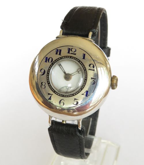 Antique Silver Half Hunter Wrist Watch