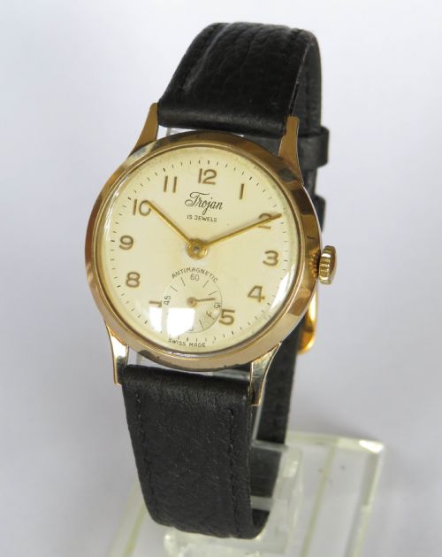 Mid-size 9ct Gold Trojan Wrist Watch, 1958
