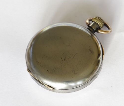 fig 1. An antique gun metal Omega pocket watch.