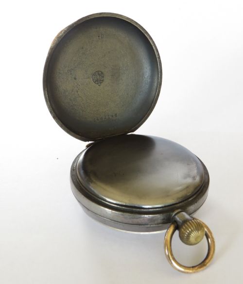 fig 2. An antique gun metal Omega pocket watch.