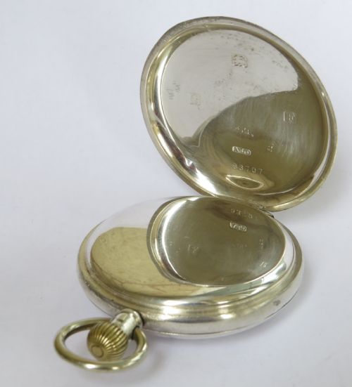 fig 3. Silver Cyma half hunter pocket watch for J W Benson