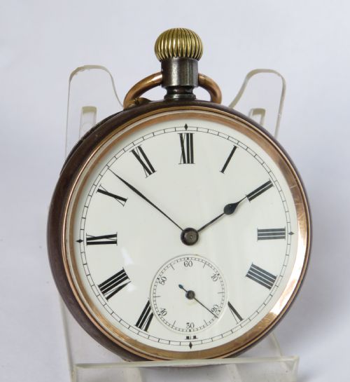 fig 1. Antique Alpine gun metal pocket watch