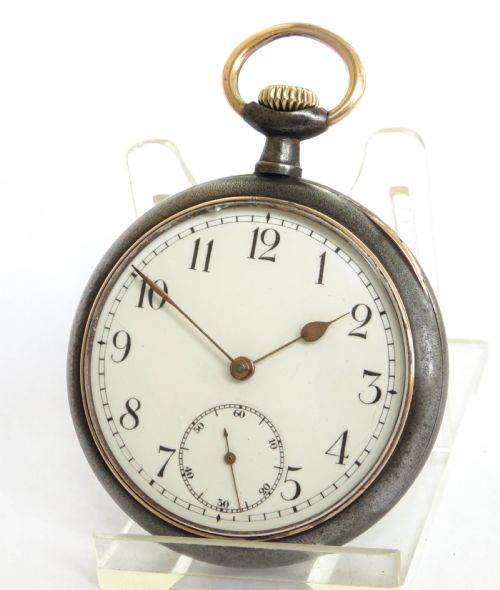 Antique Omega Gun Metal Pocket Watch