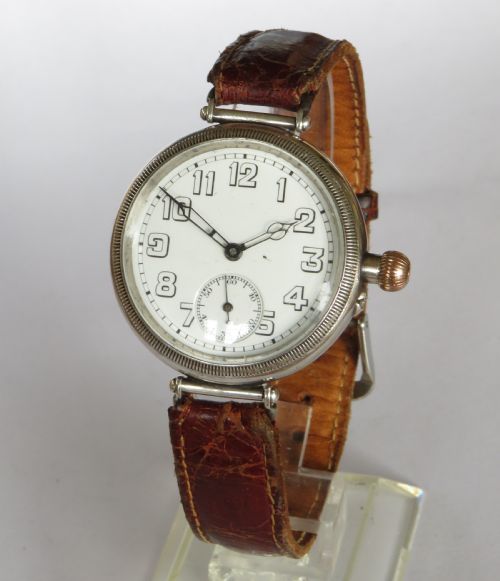 Antique Silver Longines Trench Watch, 1918