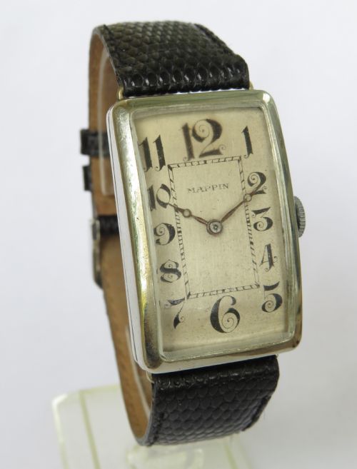 fig 1. Gents large 1930s Art Deco wrist watch for Mappin