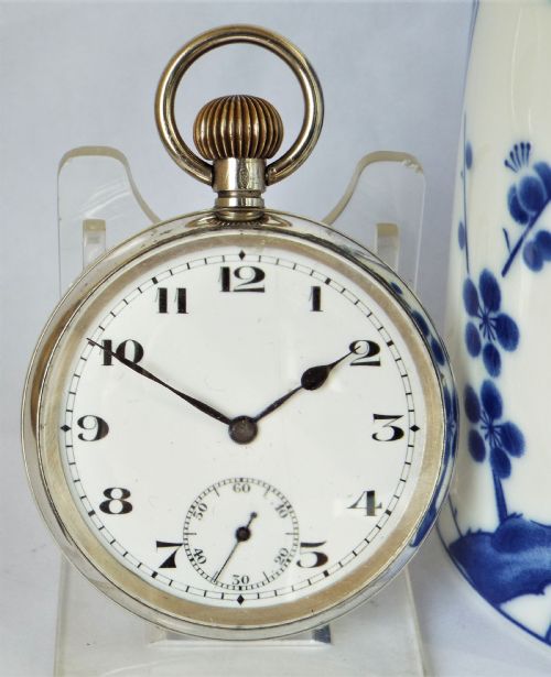 Antique Swiss Silver Pocket Watch, 1924.
