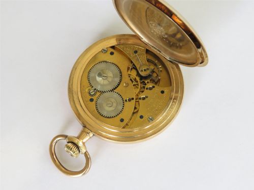 fig 2. Antique Waltham full hunter pocket watch, 1908