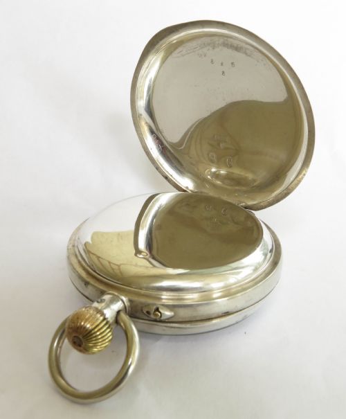 fig 3. Antique Didisheim silver chronograph pocket watch, c1900