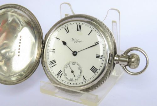 Silver 1926 Waltham Full Hunter Pocket Watch