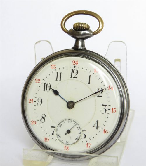 Antique Gun Metal Pocket Watch