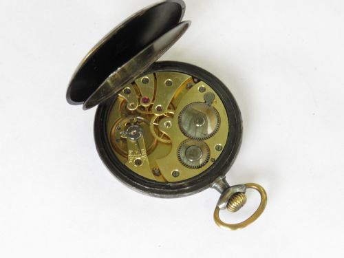 fig 1. Antique gun metal pocket watch