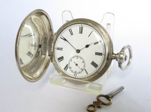Antique Silver Hunter Pocket Watch for J W Benson