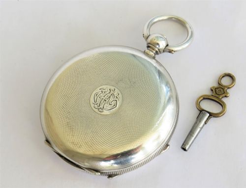 fig 3. Antique silver hunter pocket watch for J W Benson