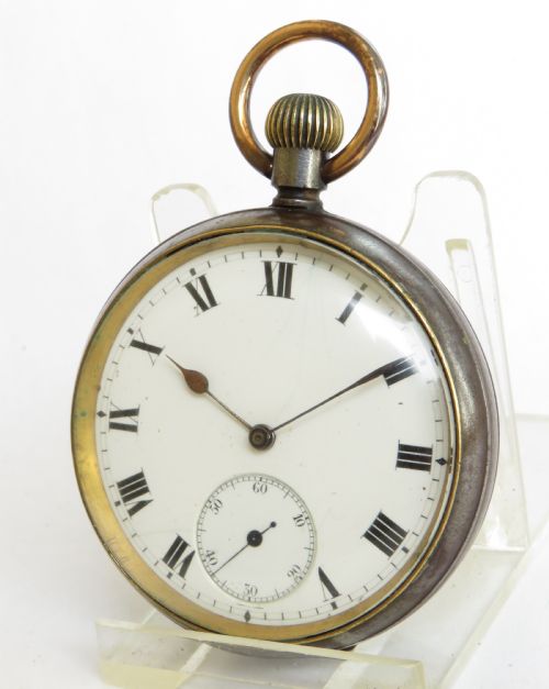 Antique Omega Gun Metal Pocket Watch