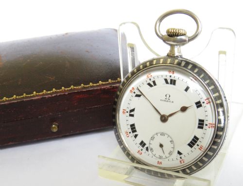 Antique Omega Niello Cased Pocket Watch