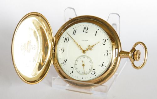 Antique 1914 Elgin Full Hunter Pocket Watch