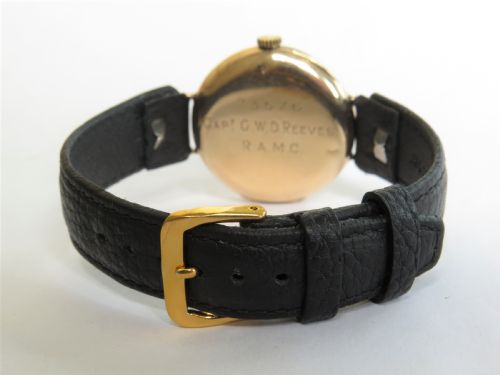 fig 2. Gents 9ct gold Longines Benson watch, Army link