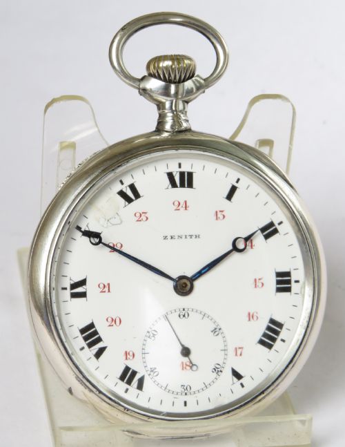 fig 1. Antique silver Zenith pocket watch