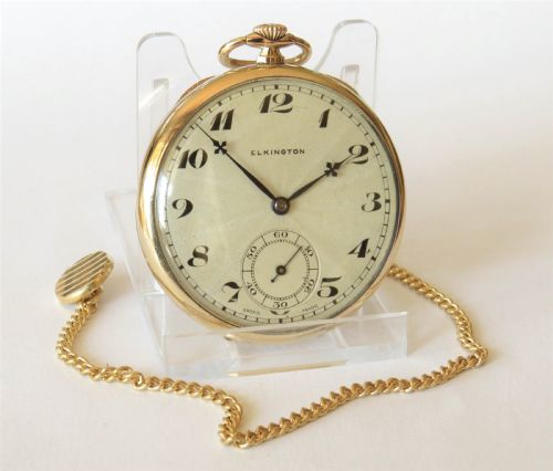 fig 1. 1920s Elkington pocket watch and chain
