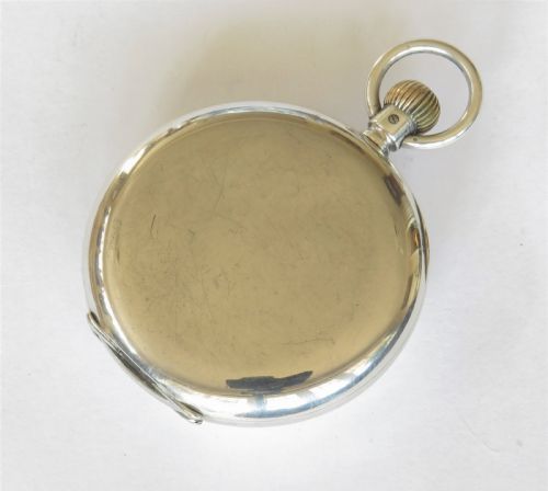 fig 1. Antique Denco silver hunter pocket watch, military