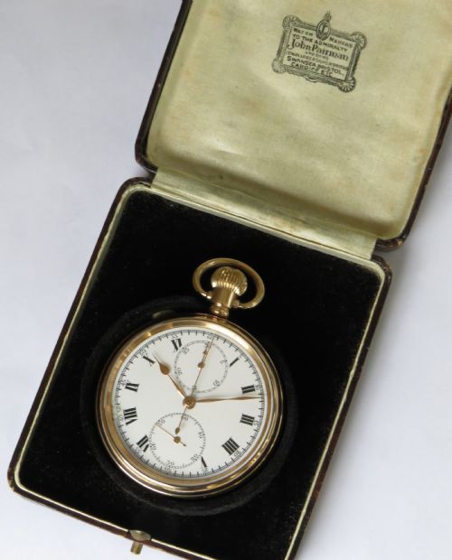 fig 1. 1920s Lemania chronograph pocket watch