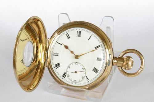 fig 1. Good quality antique half hunter pocket watch