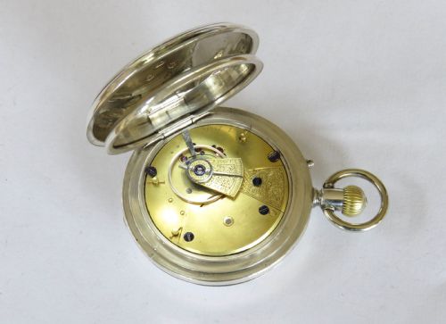 fig 1. Antique silver English Watch Co full hunter pocket watch