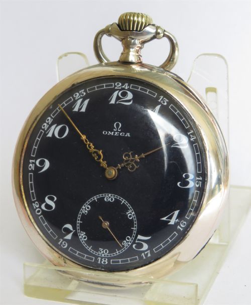 Antique Omega Pocket Watch with Rare Blue Dial.
