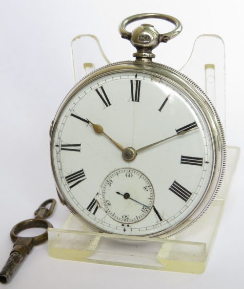 Antique Silver Fusee Pocket Watch, 1876