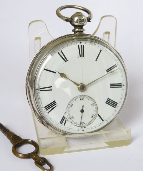 fig 1. Antique silver fusee pocket watch, 1876